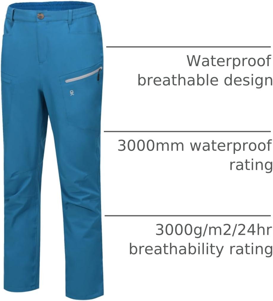 imageLittle Donkey Andy Mens Rain Pants Waterproof Lightweight Breathable Rainproof Pants for Hiking Golf FishingMosaic Blue