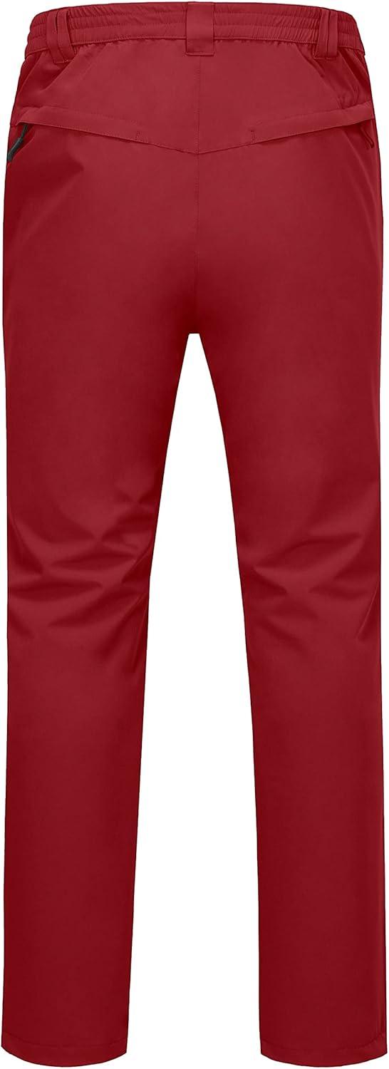 imageLittle Donkey Andy Mens Rain Pants Waterproof Lightweight Breathable Rainproof Pants for Hiking Golf FishingRed