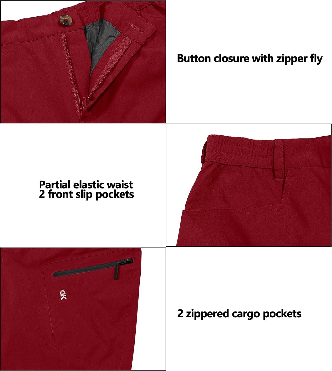 imageLittle Donkey Andy Mens Rain Pants Waterproof Lightweight Breathable Rainproof Pants for Hiking Golf FishingRed