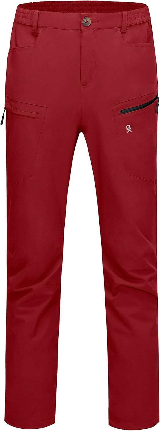 imageLittle Donkey Andy Mens Rain Pants Waterproof Lightweight Breathable Rainproof Pants for Hiking Golf FishingRed