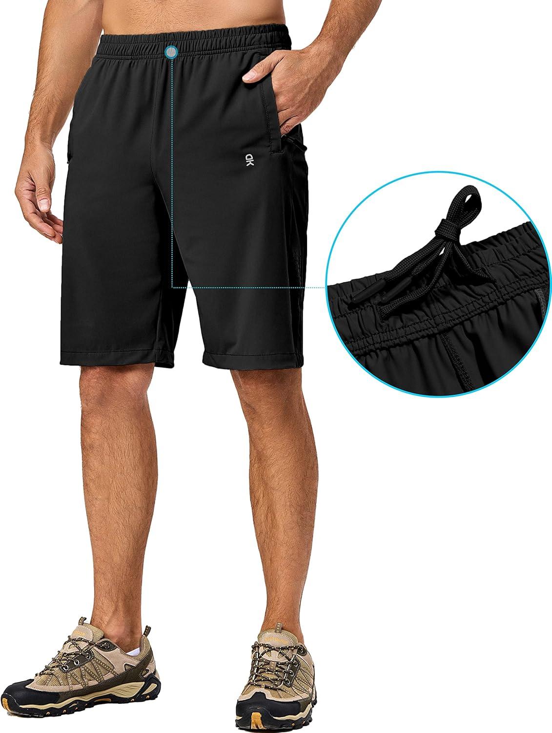 imageLittle Donkey Andy Mens Stretch Hiking Shorts Quick Dry Lightweight Athletic Shorts for Running HikingBlack