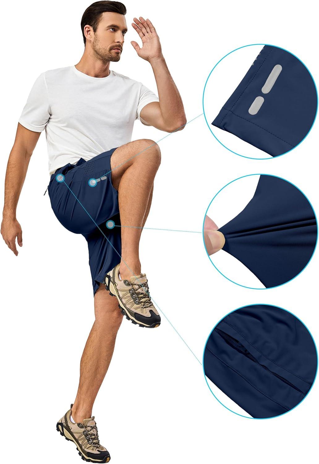 imageLittle Donkey Andy Mens Stretch Hiking Shorts Quick Dry Lightweight Athletic Shorts for Running HikingBlue