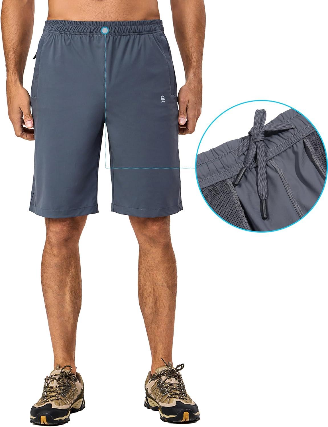 imageLittle Donkey Andy Mens Stretch Hiking Shorts Quick Dry Lightweight Athletic Shorts for Running HikingGrey
