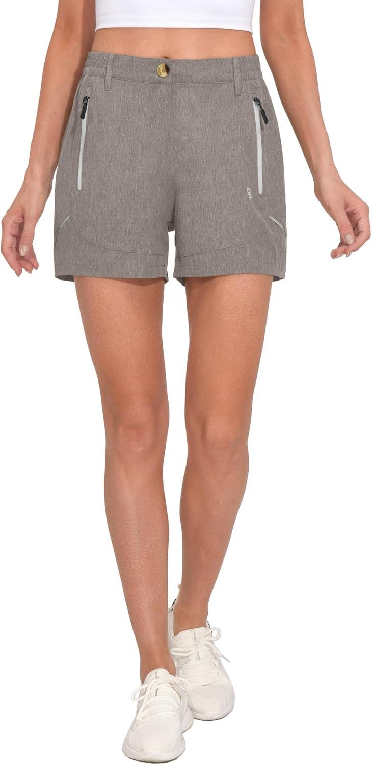 imageLittle Donkey Andy Womens 35 Inches Lightweight Stretch Quick Dry Shorts for Running Hiking GolfSteel Grey Heather