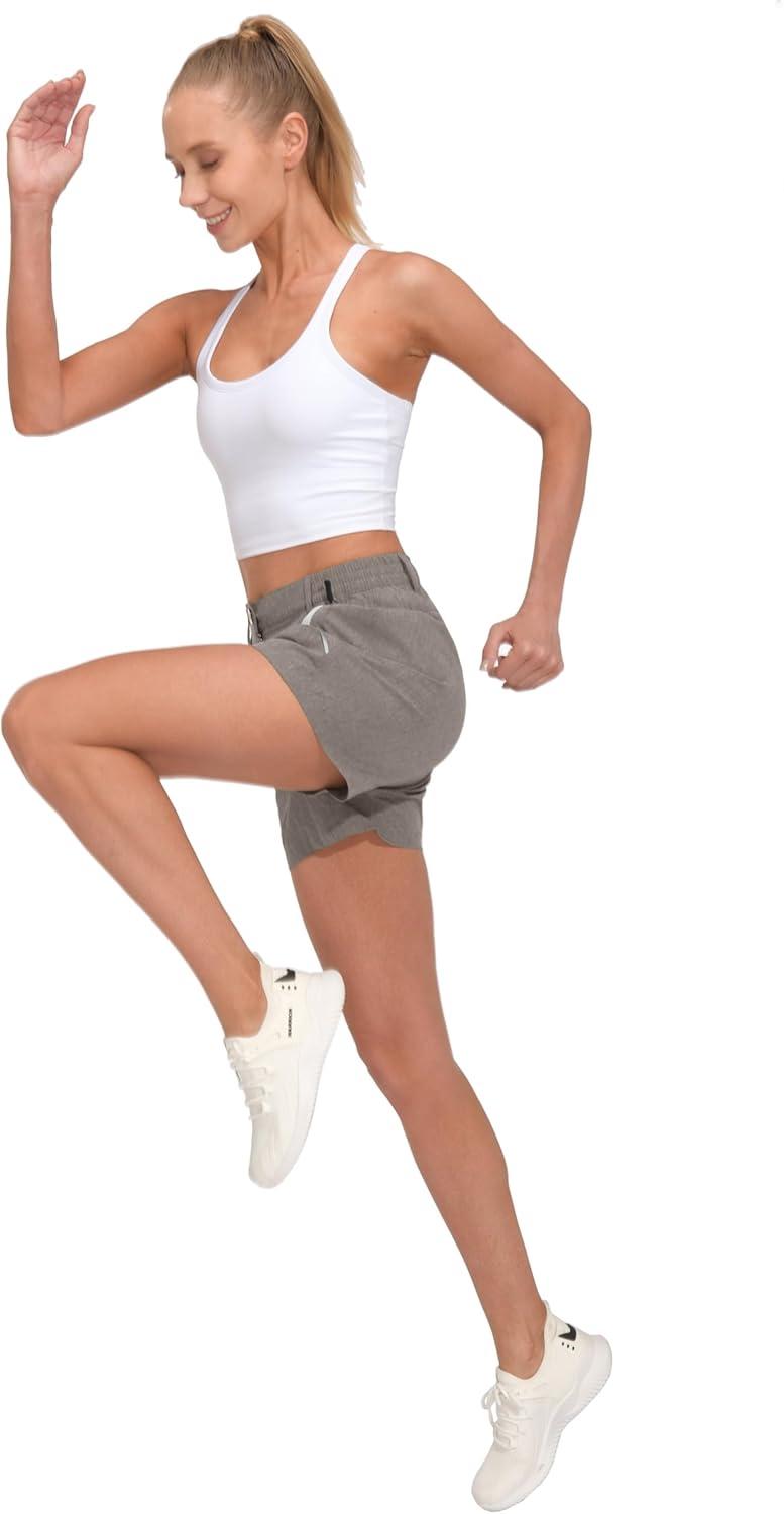 imageLittle Donkey Andy Womens 35 Inches Lightweight Stretch Quick Dry Shorts for Running Hiking GolfSteel Grey Heather