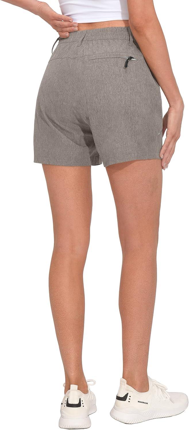 imageLittle Donkey Andy Womens 35 Inches Lightweight Stretch Quick Dry Shorts for Running Hiking GolfSteel Grey Heather