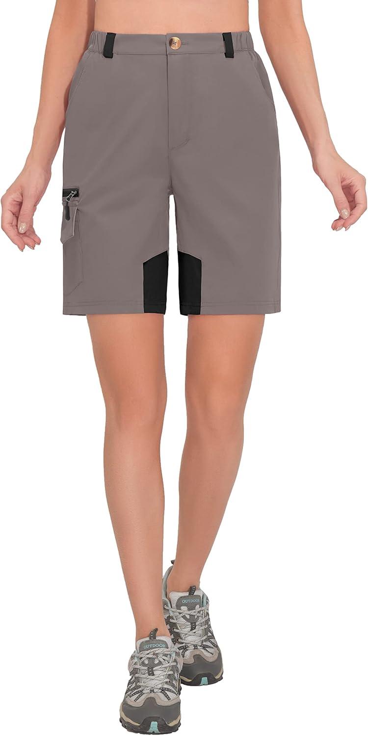 imageLittle Donkey Andy Womens Golf Hiking Shorts Lightweight Quick Dry Outdoor Summer Shorts with Pockets 9 inchGrey