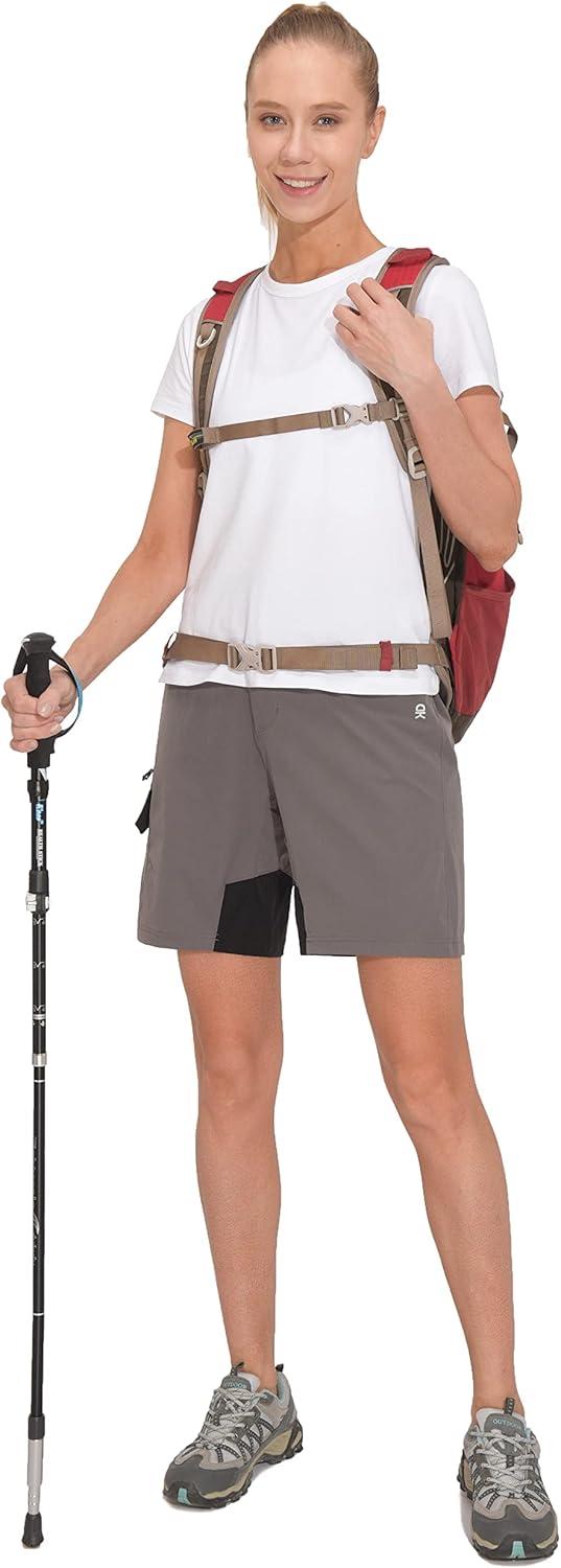 imageLittle Donkey Andy Womens Golf Hiking Shorts Lightweight Quick Dry Outdoor Summer Shorts with Pockets 9 inchGrey