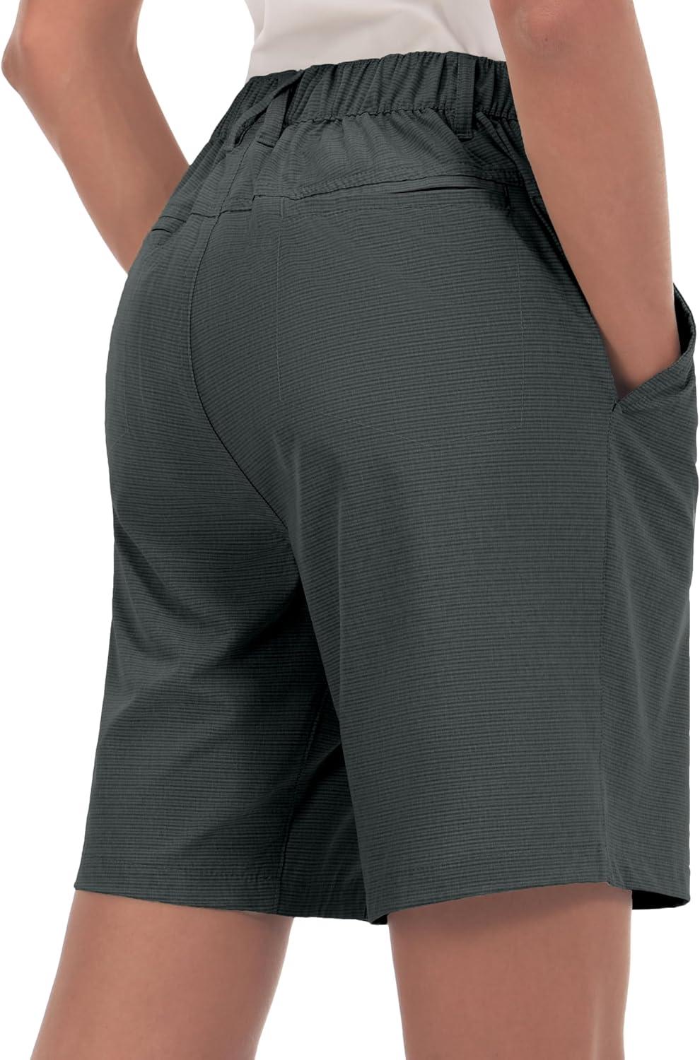 imageLittle Donkey Andy Womens Lightweight Quick Dry Golf ShortsBlack Stripes