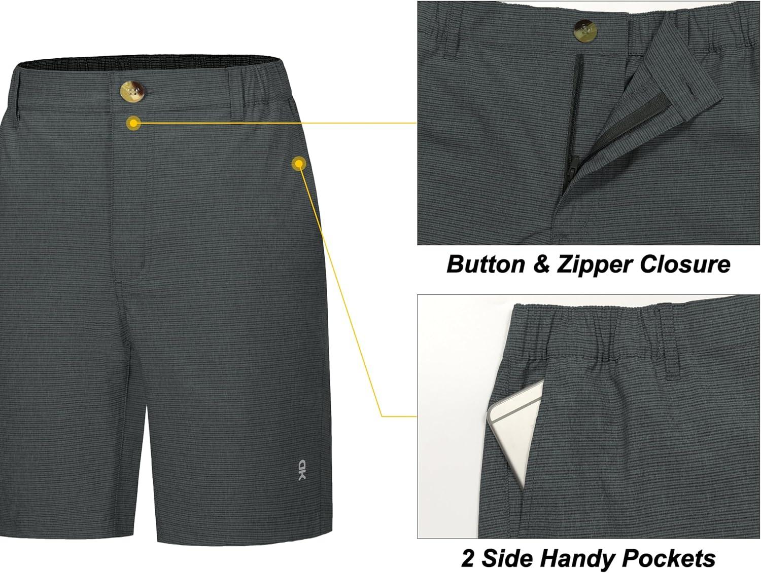 imageLittle Donkey Andy Womens Lightweight Quick Dry Golf ShortsBlack Stripes