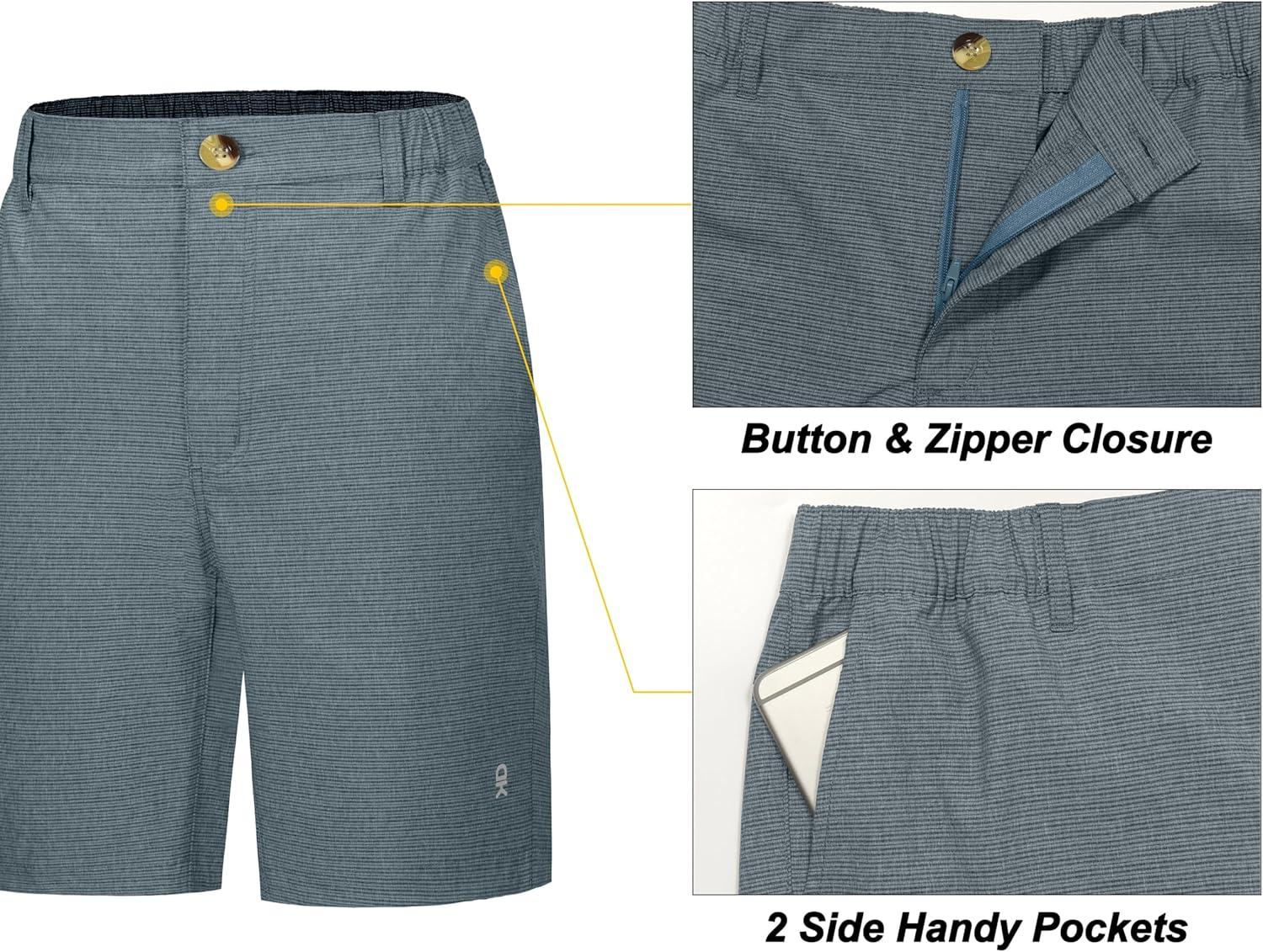 imageLittle Donkey Andy Womens Lightweight Quick Dry Golf ShortsBlue Stripes