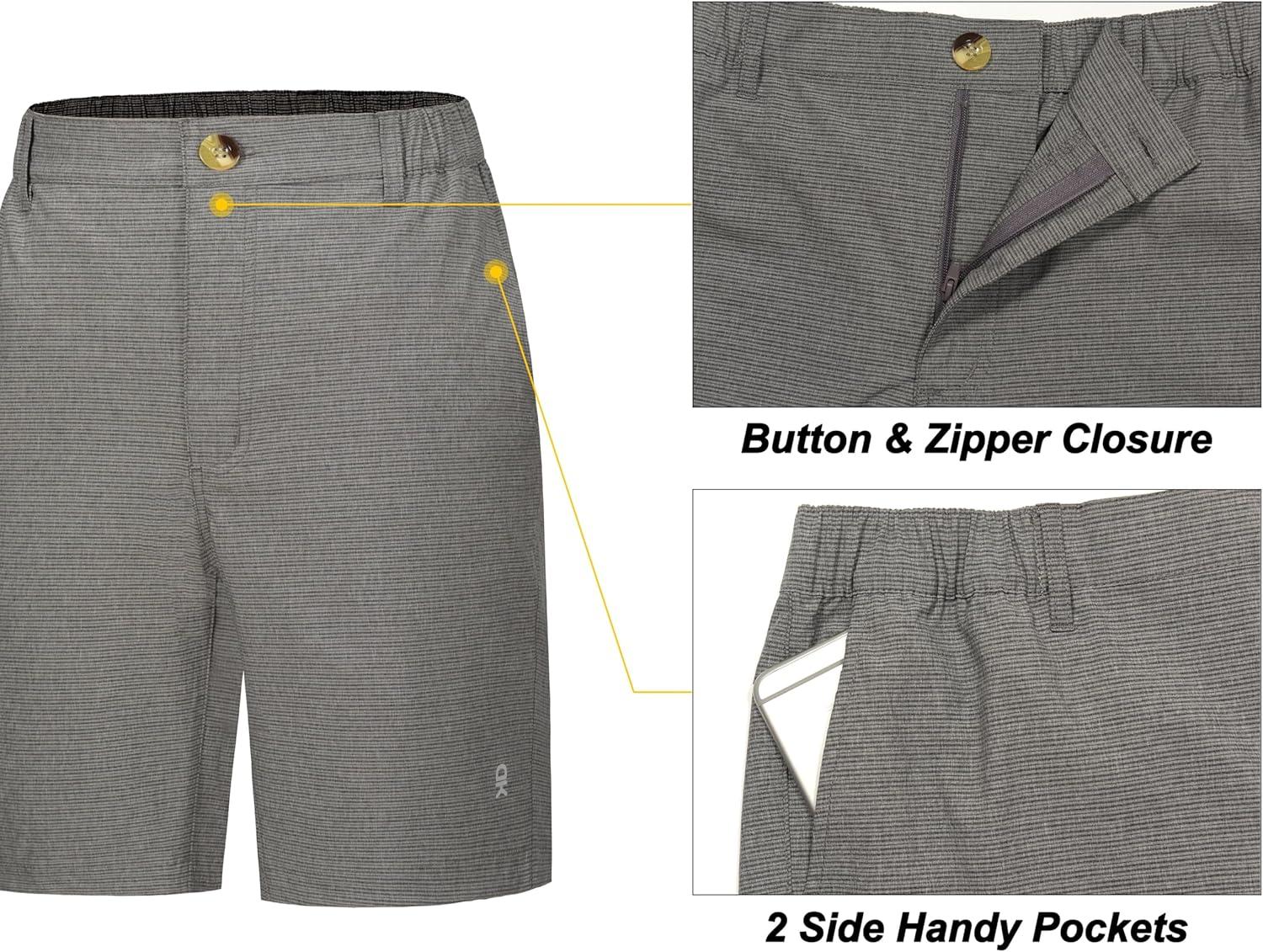 imageLittle Donkey Andy Womens Lightweight Quick Dry Golf ShortsGray Stripes