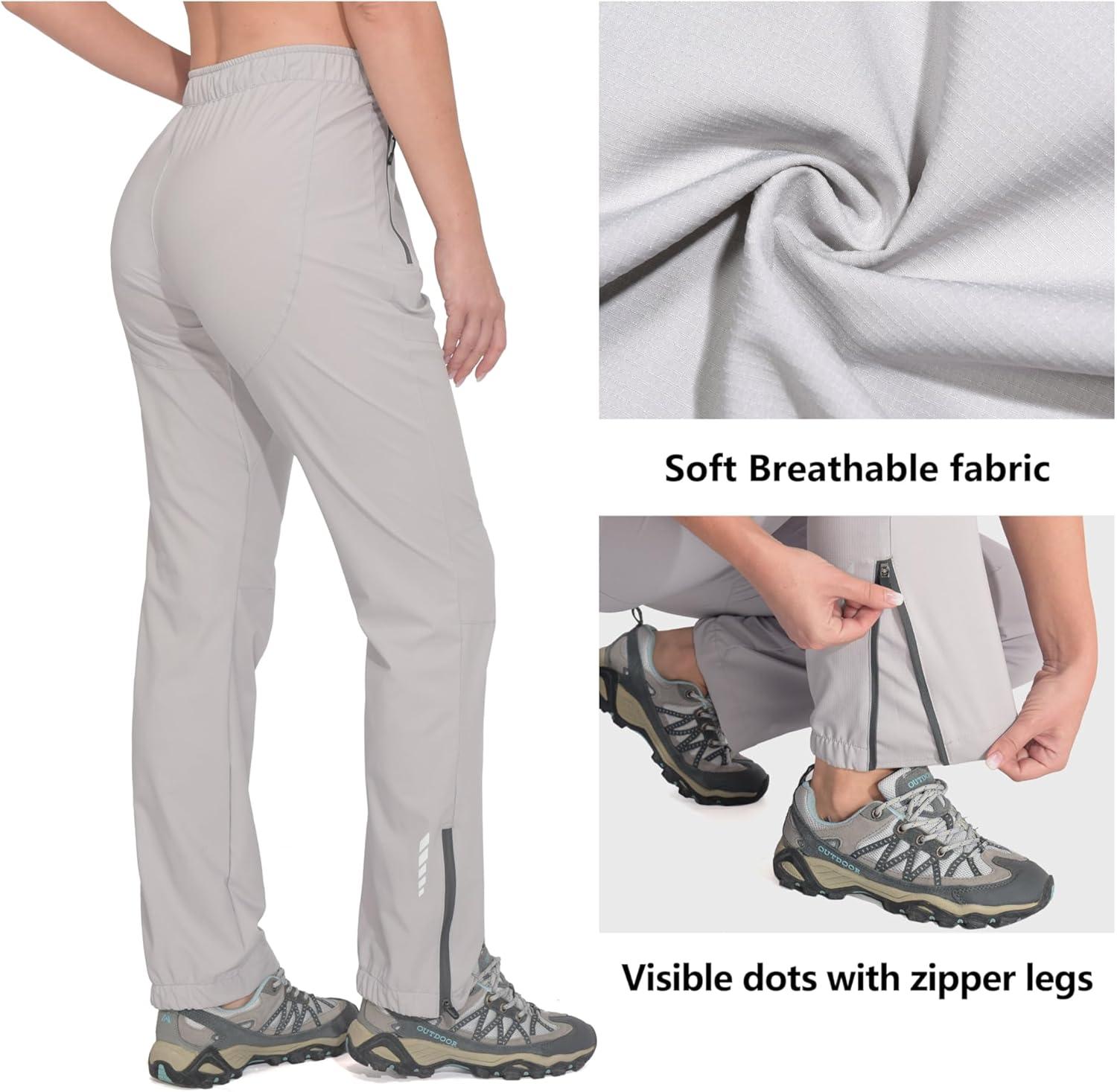 imageLittle Donkey Andy Womens Lightweight Quick Dry Hiking Pants Reinforced Knees UPF 50 for Mountain Climbing Camping2agray