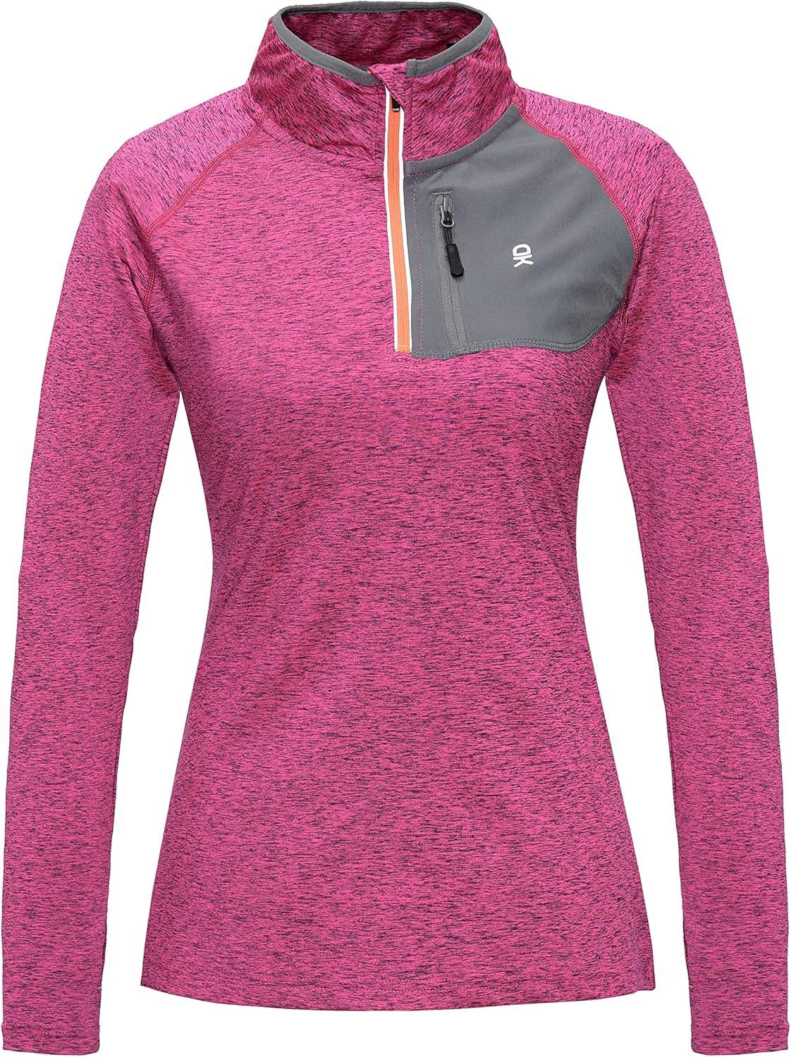 imageLittle Donkey Andy Womens Long Sleeve Running Shirts Workout Gym Sports TShirt Quick DryScarlet