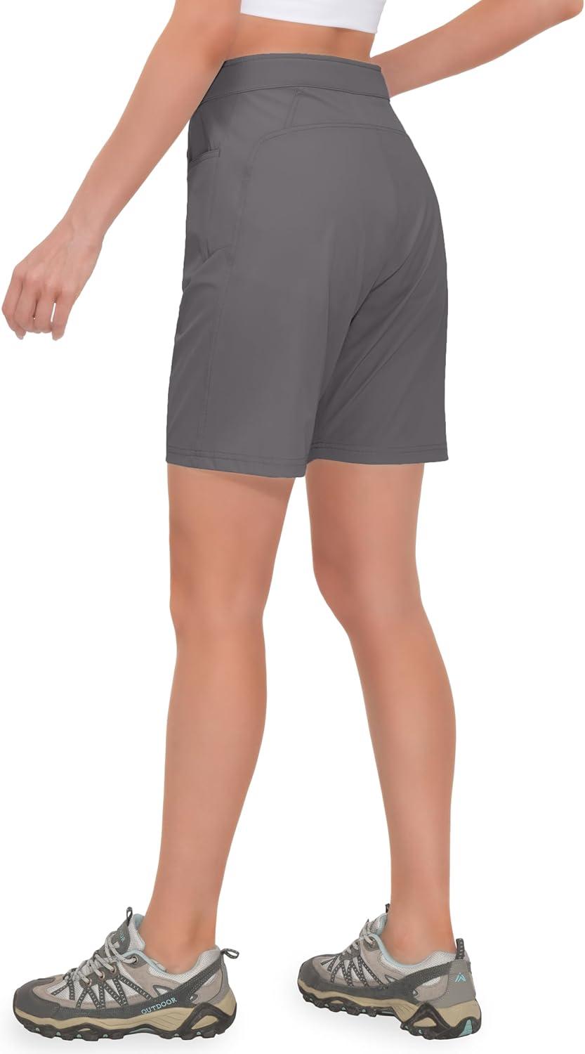 imageLittle Donkey Andy Womens Quick Dry Lightweight Bermuda Golf Cargo Shorts Stretch Business Travel Hiking ShortsGray