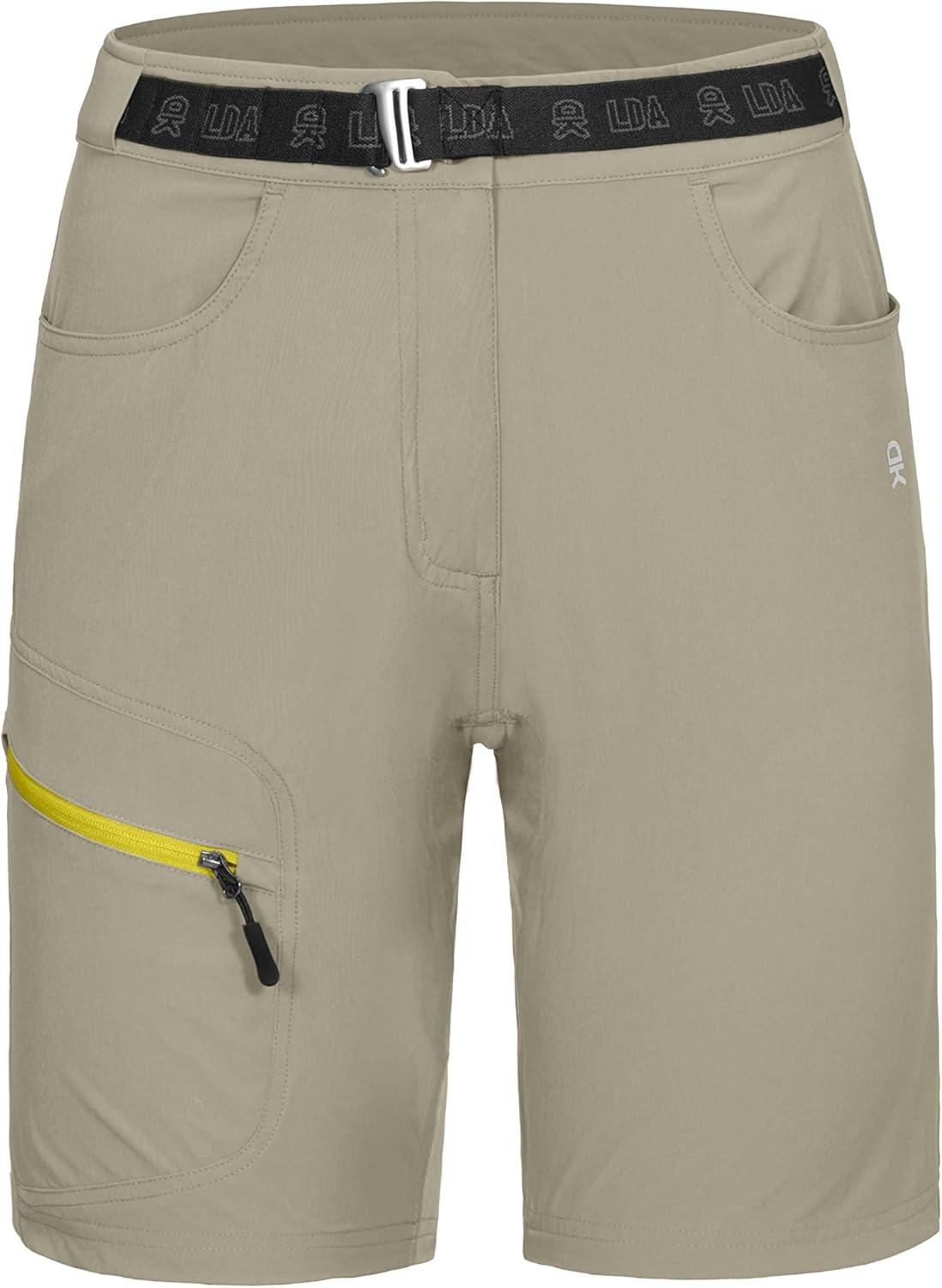 imageLittle Donkey Andy Womens Quick Dry Lightweight Bermuda Golf Cargo Shorts Stretch Business Travel Hiking ShortsLight Khaki