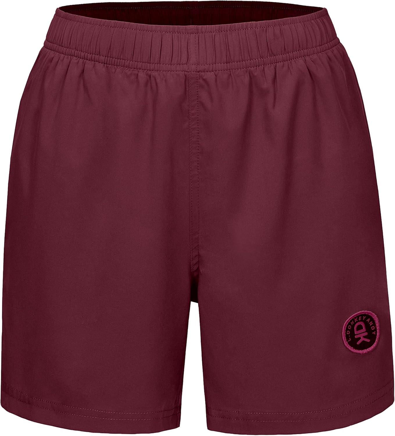 imageLittle Donkey Andy Womens QuickDry Running Shorts High Waist Stretch Workout Hiking Bicycle Athletic Shorts with LinerC6builtin Brief Dark Red