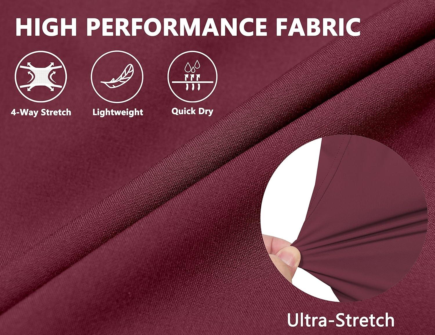 imageLittle Donkey Andy Womens QuickDry Running Shorts High Waist Stretch Workout Hiking Bicycle Athletic Shorts with LinerC6builtin Brief Dark Red