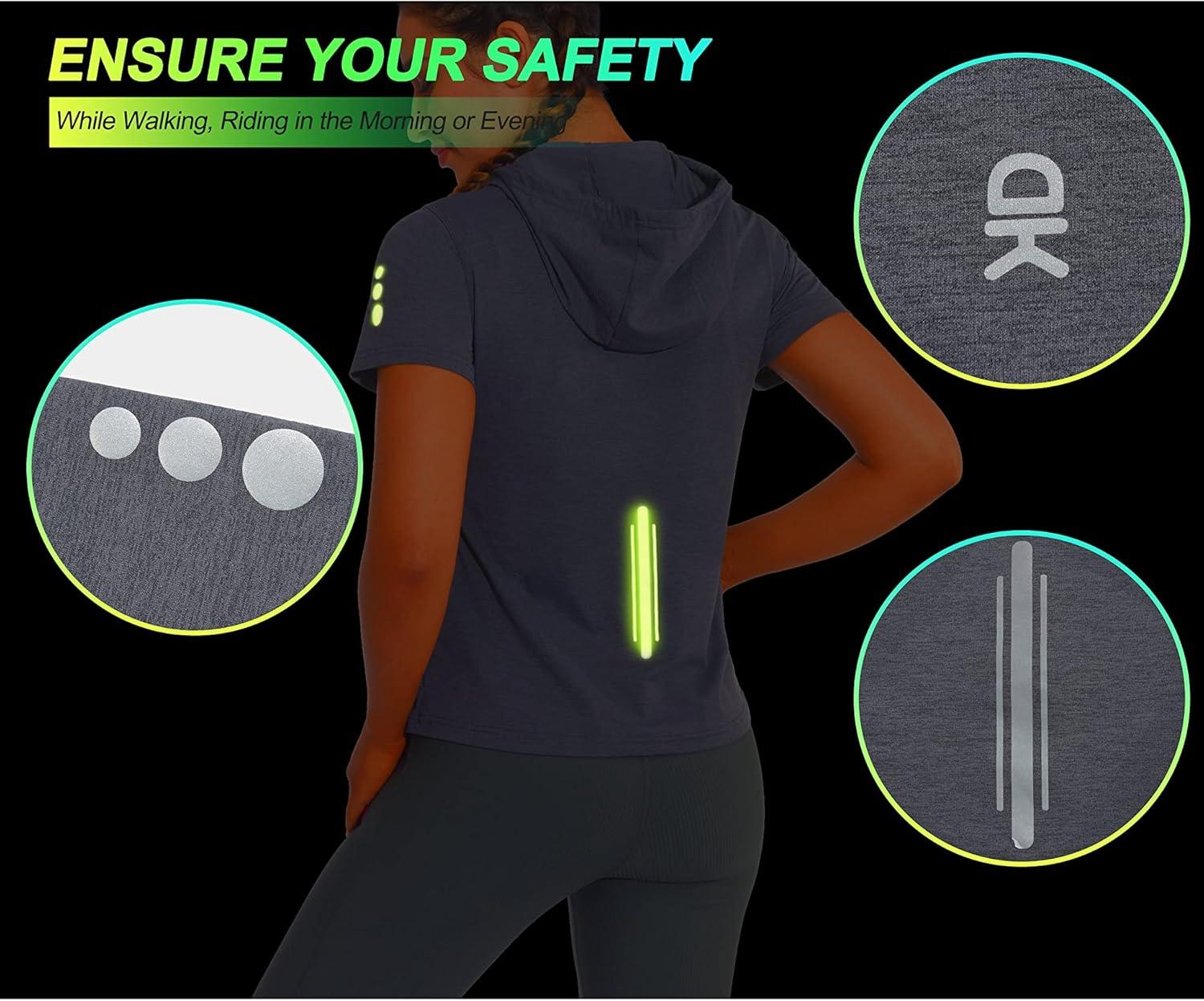 imageLittle Donkey Andy Womens Short Sleeve Quick Dry TShirt with Hood Sun Protection Workout Stretch Basic Tops Tee