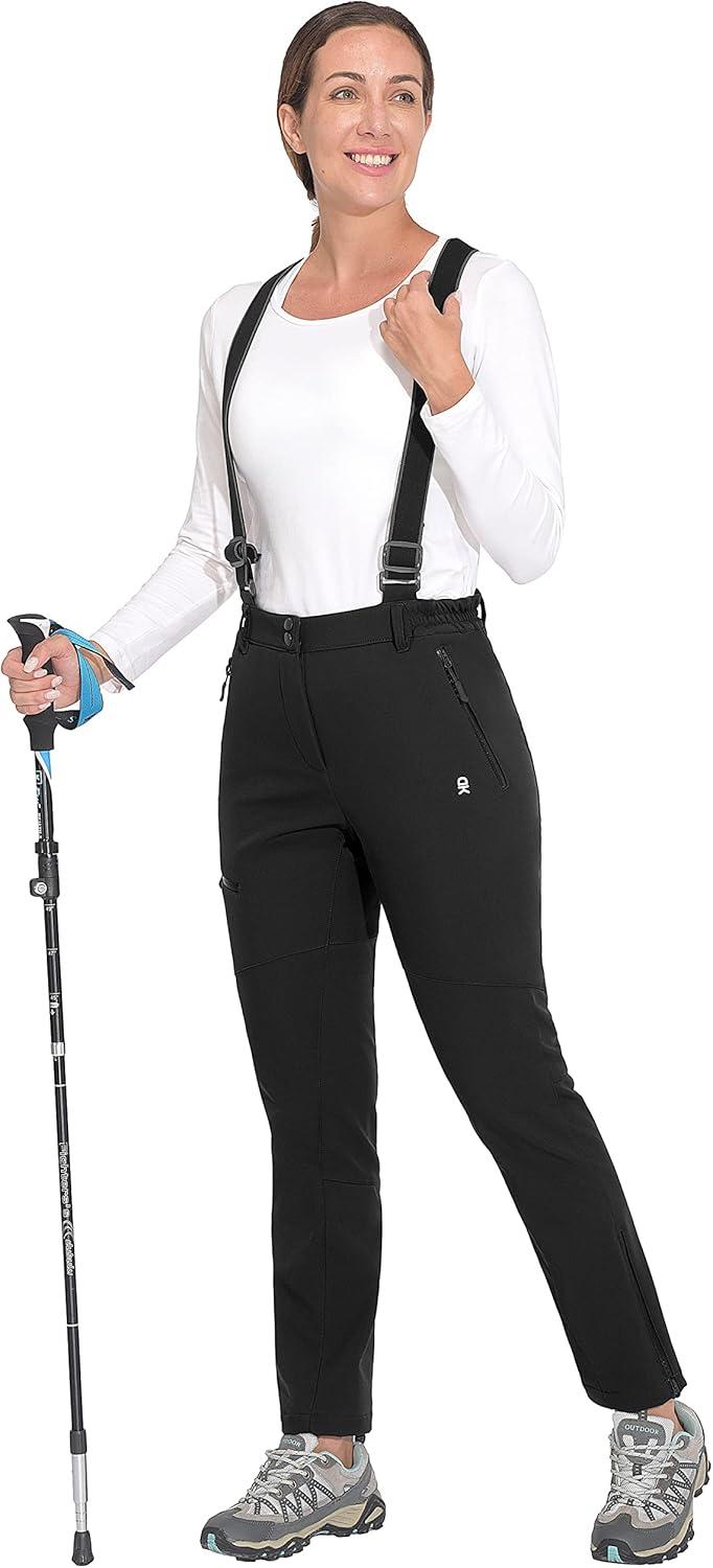 imageLittle Donkey Andy Womens Skiing Bibs Fleece Lined Snow Pants Winter WaterRepellent Snowboard Pants with Suspenders