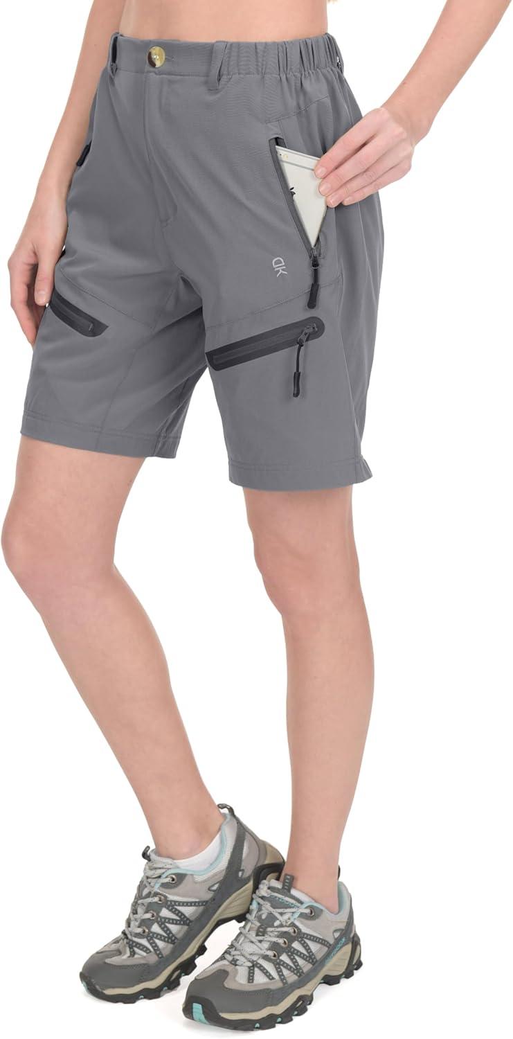 imageLittle Donkey Andy Womens Stretch Quick Dry Cargo Shorts for Hiking TravelB4 Steel Gray
