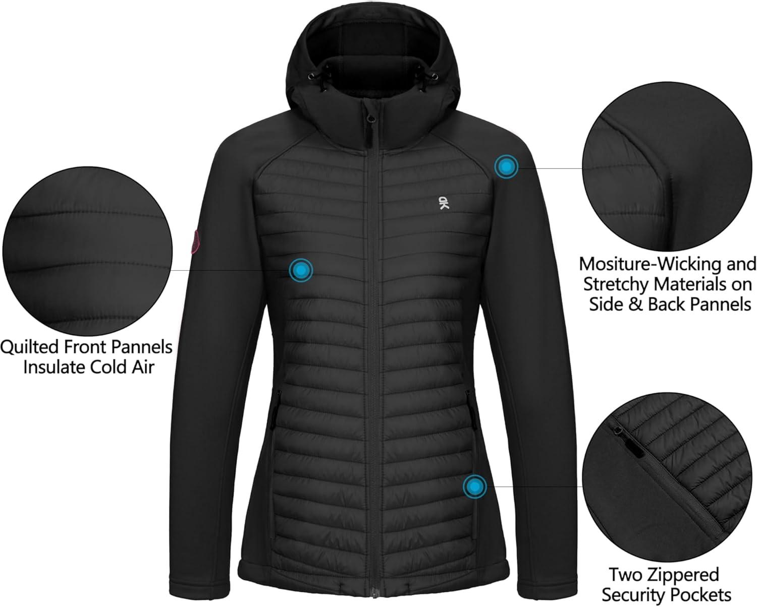 imageLittle Donkey Andy womens Warm CoatHoodedblack