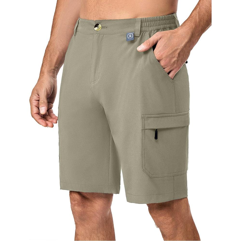 imageLittle Donkey Andy Mens 10 Inch Quick Dry Cargo Shorts Stretch Lightweight Outdoor Hiking Shorts UPF 50Sage