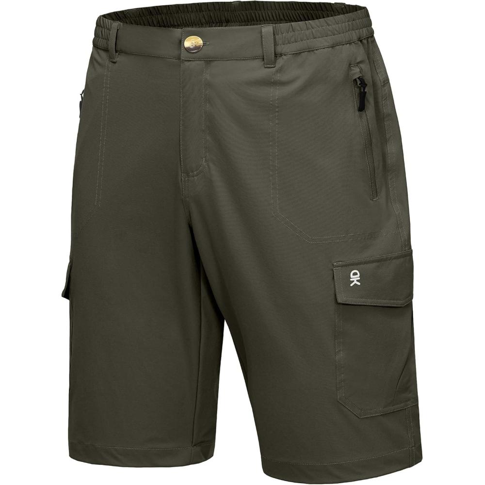 imageLittle Donkey Andy Mens 11 Inch Quick Dry Bermuda Stretch Cargo Shorts Hiking Travel GolfB Army Green