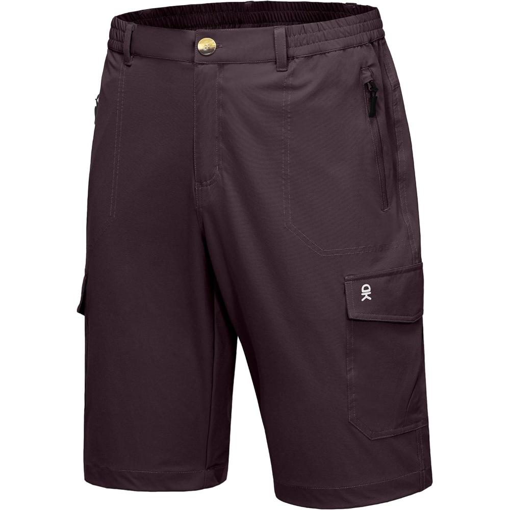 imageLittle Donkey Andy Mens 11 Inch Quick Dry Bermuda Stretch Cargo Shorts Hiking Travel GolfB Dark Brown