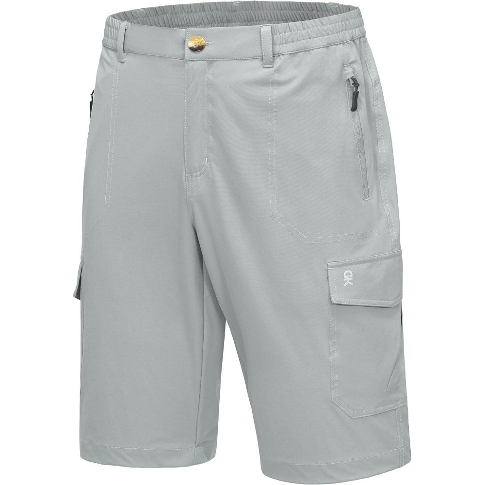 imageLittle Donkey Andy Mens 11 Inch Quick Dry Bermuda Stretch Cargo Shorts Hiking Travel GolfB Light Grey
