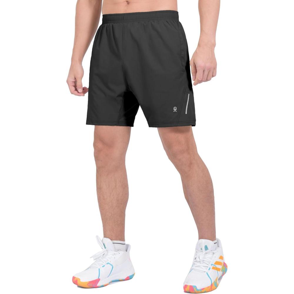 imageLittle Donkey Andy Mens Athletic Running Shorts Lightweight QuickDry Breathable Gym Shorts with Mesh Liner1black