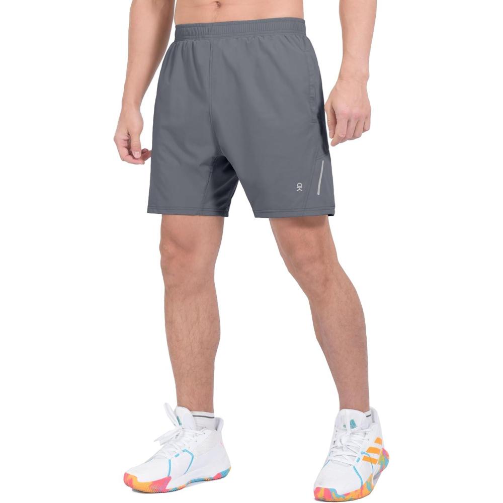 imageLittle Donkey Andy Mens Athletic Running Shorts Lightweight QuickDry Breathable Gym Shorts with Mesh Liner2gray