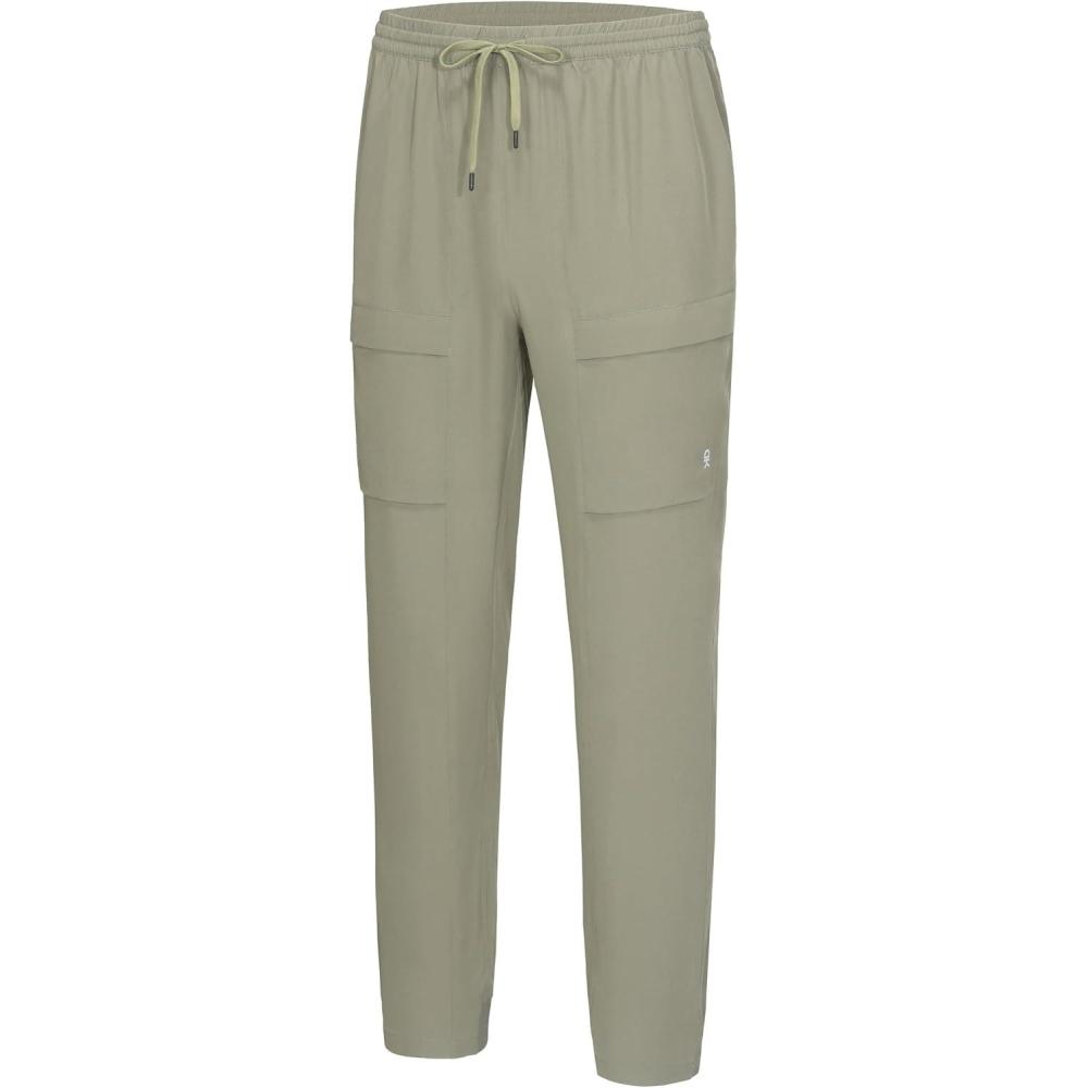 imageLittle Donkey Andy Mens Cargo Joggers Lightweight Quick Dry Hiking Pants Athletic Running Workout Lounge Casual OutdoorSage
