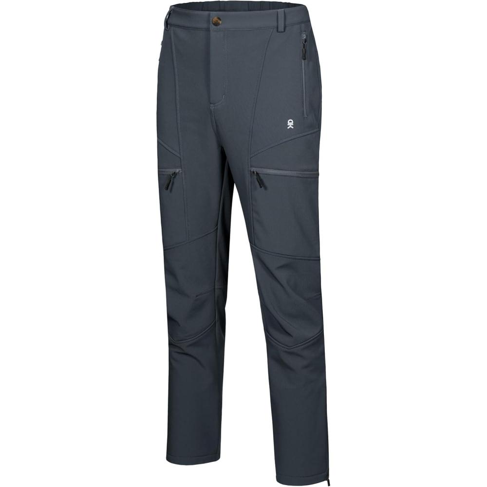 imageLittle Donkey Andy Mens Fleece Lined Softshell Pants for Hiking SKiiing6 Pocketsgrey