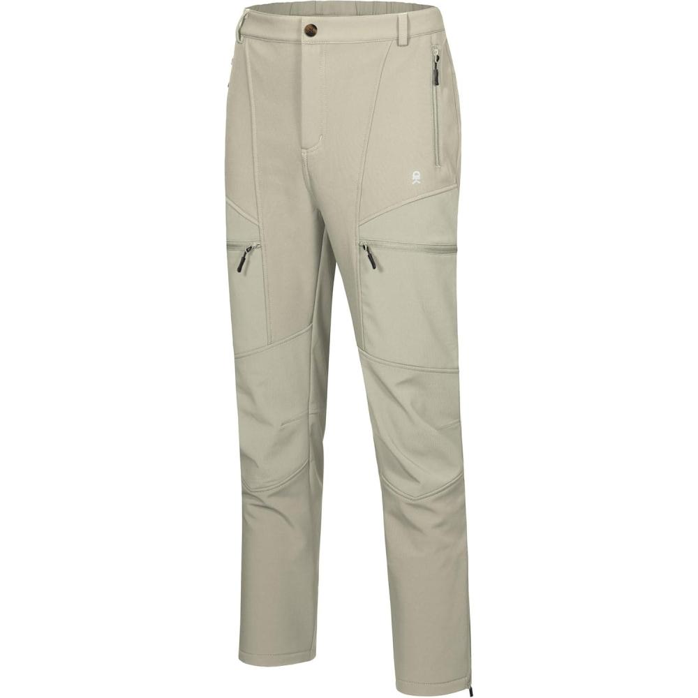 imageLittle Donkey Andy Mens Fleece Lined Softshell Pants for Hiking SKiiing6 Pocketskhaki