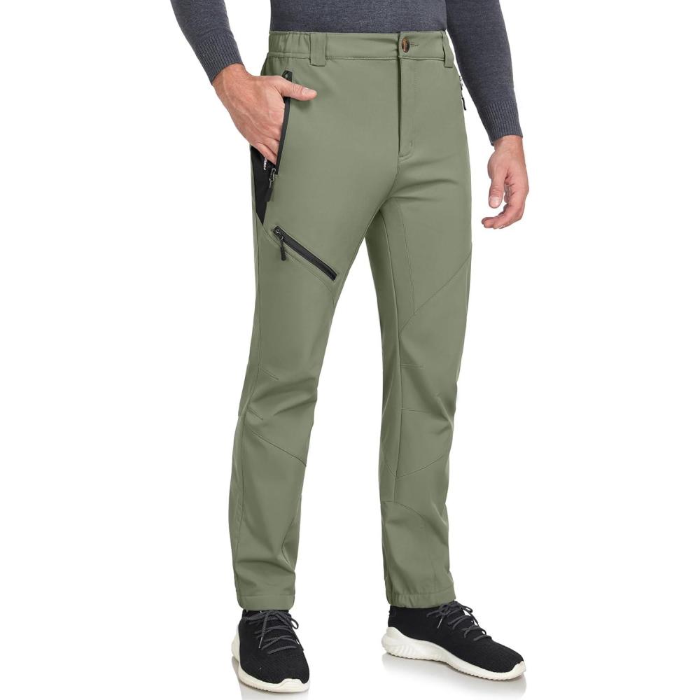 imageLittle Donkey Andy Mens Fleece Lined Softshell Pants for Hiking SKiiingSage