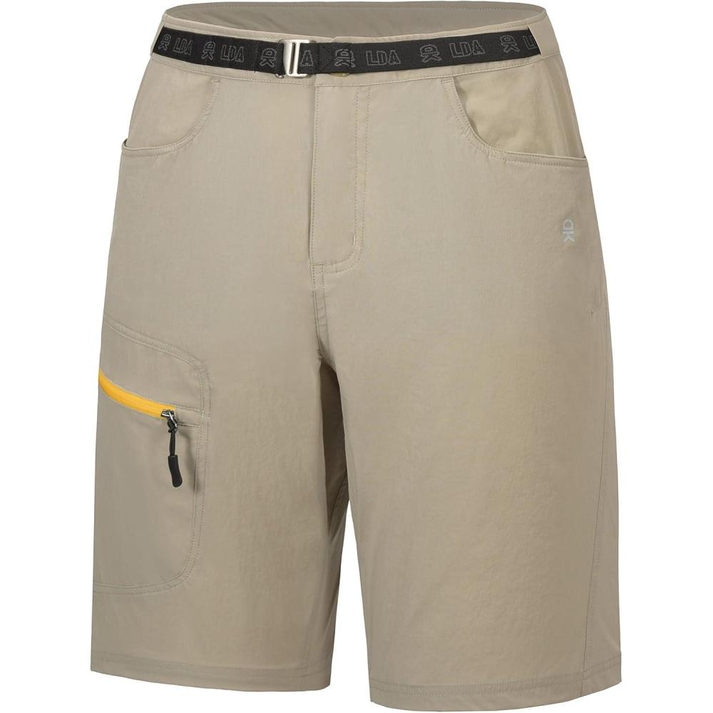 imageLittle Donkey Andy Mens Hiking Cargo Shorts with Belt Lightweight Quick Dry Bermuda ShortsLight Khaki