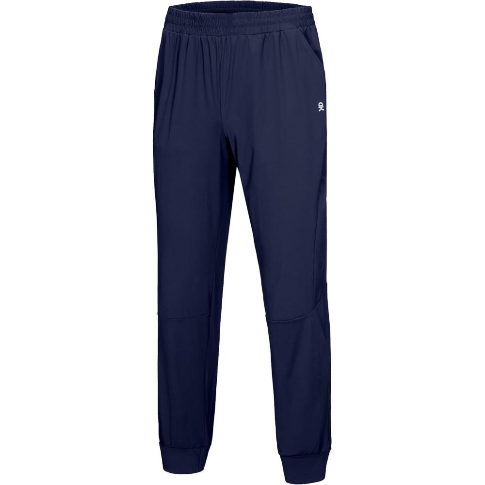 imageLittle Donkey Andy Mens QuickDrying Running Pants Stretch Cooling Performance Mens Joggers with PocketsDark Blue