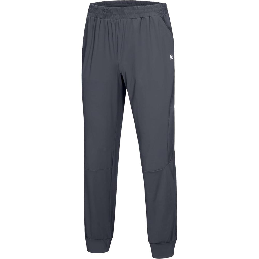 imageLittle Donkey Andy Mens QuickDrying Running Pants Stretch Cooling Performance Mens Joggers with PocketsDark Grey