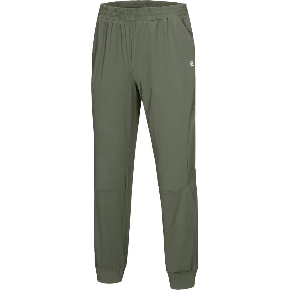 imageLittle Donkey Andy Mens QuickDrying Running Pants Stretch Cooling Performance Mens Joggers with PocketsGrey Green