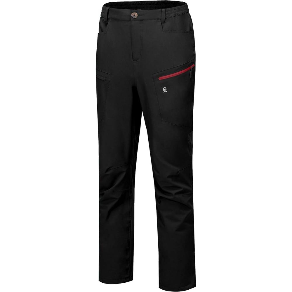 imageLittle Donkey Andy Mens Rain Pants Waterproof Lightweight Breathable Rainproof Pants for Hiking Golf FishingBlack