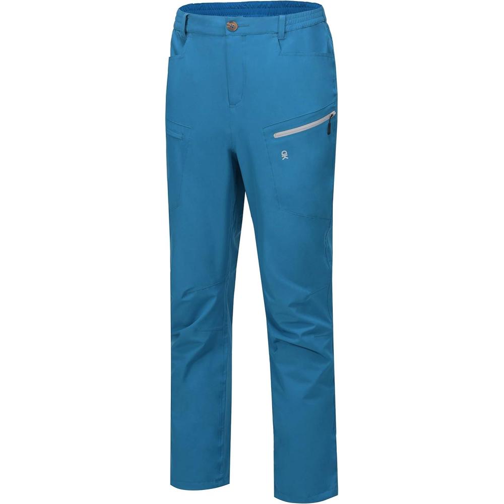 imageLittle Donkey Andy Mens Rain Pants Waterproof Lightweight Breathable Rainproof Pants for Hiking Golf FishingMosaic Blue