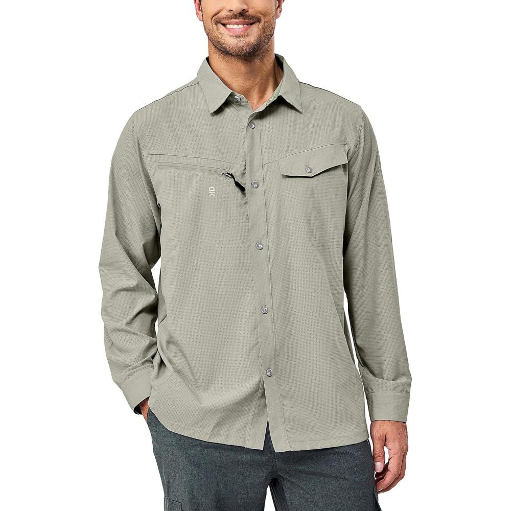 imageLittle Donkey Andy Mens UPF 50 UV Protection Long Sleeve Lightweight Shirt Breathable Quick Dry Hiking Fishing ShirtsLaurel Oak