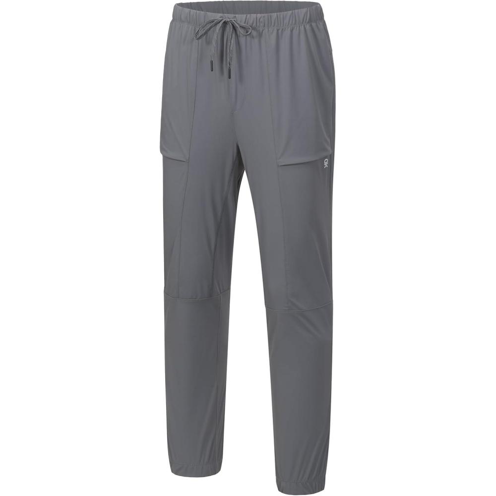 imageLittle Donkey Andy Mens Ultra Stretch Quick Dry Cool Pants Drawstring Active Travel HikingGray