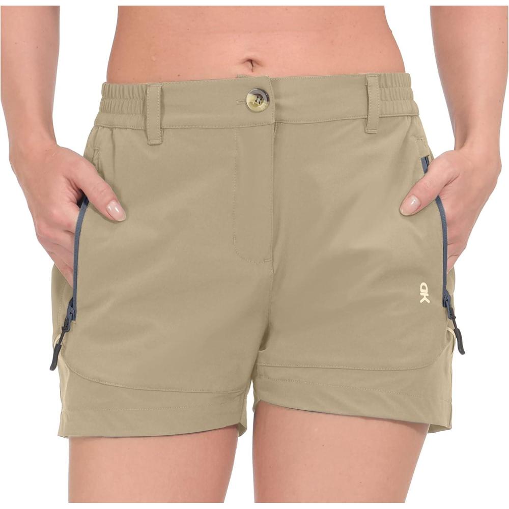 imageLittle Donkey Andy Womens 35 Inches Lightweight Stretch Quick Dry Shorts for Running Hiking GolfKhaki