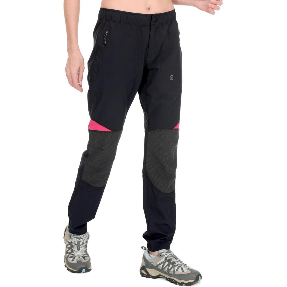 imageLittle Donkey Andy Womens Lightweight Quick Dry Hiking Pants Reinforced Knees UPF 50 for Mountain Climbing Camping1black