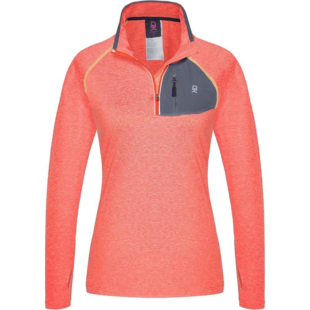 imageLittle Donkey Andy Womens Long Sleeve Running Shirts Workout Gym Sports TShirt Quick DryOrange