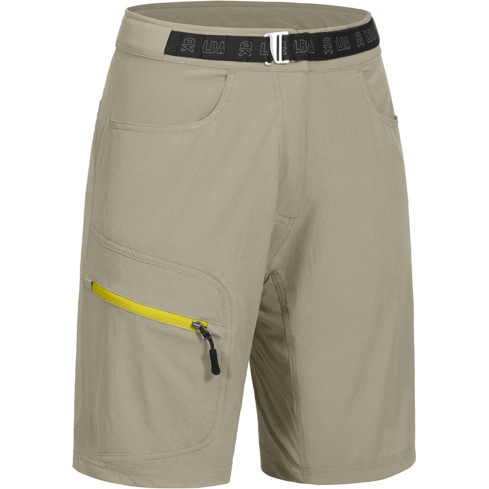imageLittle Donkey Andy Womens Quick Dry Lightweight Bermuda Golf Cargo Shorts Stretch Business Travel Hiking ShortsLight Khaki