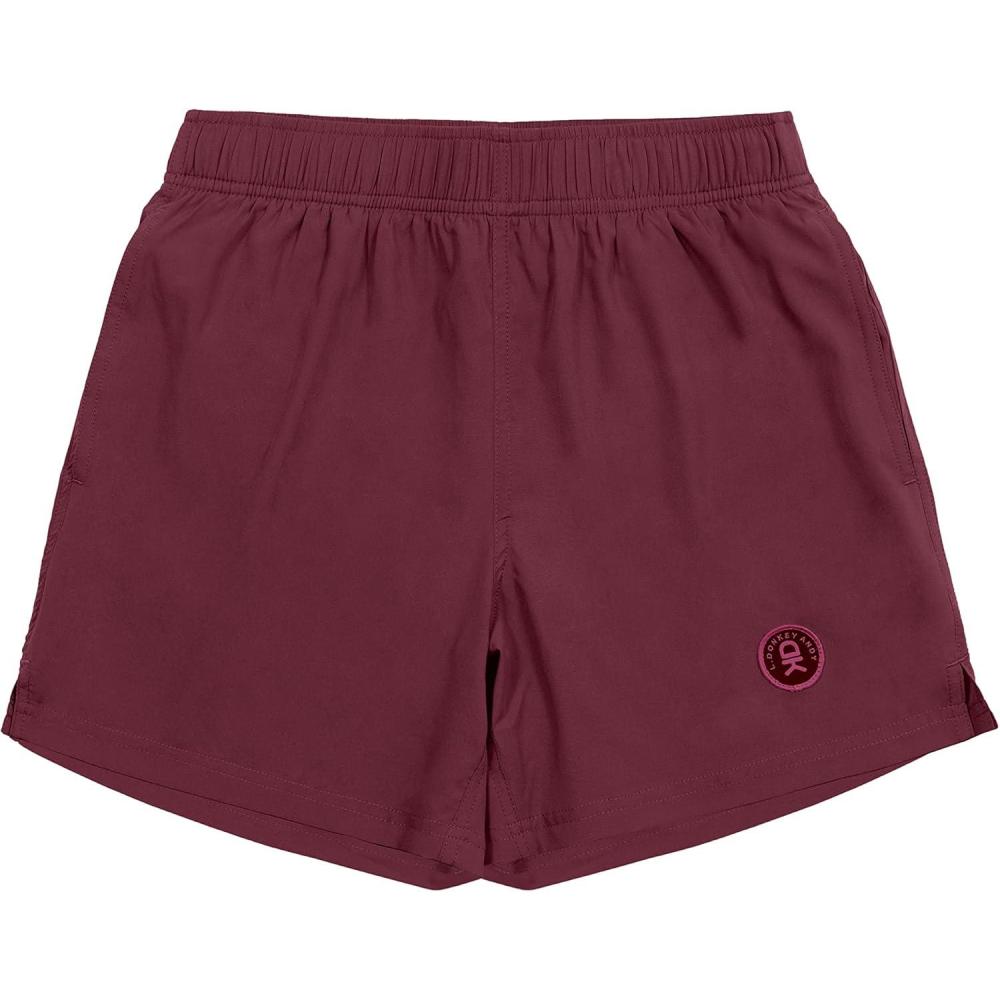 imageLittle Donkey Andy Womens QuickDry Running Shorts High Waist Stretch Workout Hiking Bicycle Athletic Shorts with LinerC6builtin Brief Dark Red