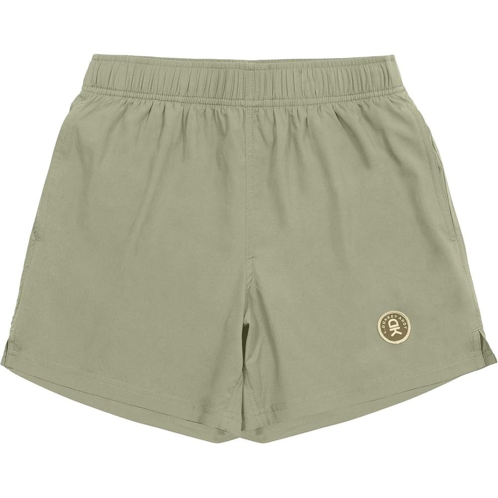 imageLittle Donkey Andy Womens QuickDry Running Shorts High Waist Stretch Workout Hiking Bicycle Athletic Shorts with LinerC7builtin Brief Khaki
